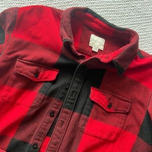 American Eagle Red Plaid Button Down